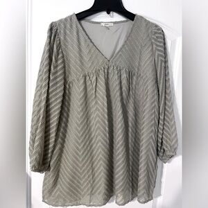 V Neck Babydoll Blouse